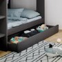 Grey Bunk Bed with Storage Shelves and Drawer - Aire