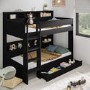 Black Bunk Bed with Storage Shelves and Drawer - Aire