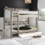 White and Oak Bunk Bed with Storage Shelves and Drawer - Aire