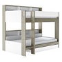 White and Oak Bunk Bed with Storage Shelves and Drawer - Aire