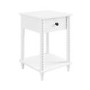 Kids White Wooden Bedside Table with Drawer and Shelf - Alma