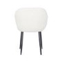 Set of 2 Cream Boucle Armchair Dining Chairs With Black Legs -Ally