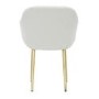 Set of 2 Cream Boucle Armchair Dining Chairs With Gold Legs -Ally