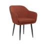 Set of 6 Burnt Orange Boucle Dining Chairs with Arms - Ally