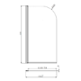 Chrome Hinged Shower Bath Screen 1450 x 775mm - Taurus