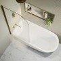 Freestanding Shower Bath Single Ended Left Hand Corner with Brass Bath Screen 1650 x 800mm - Amaro