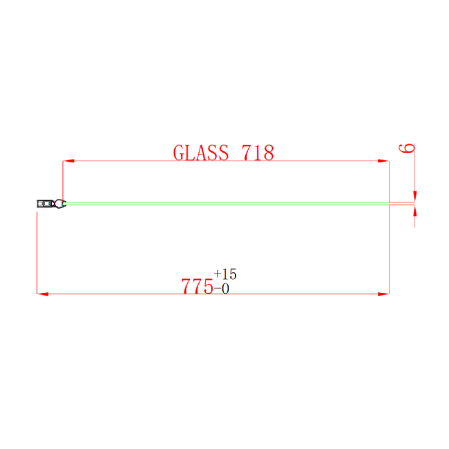 Black Hinged Shower Bath Screen 1450 x 775mm - Taurus