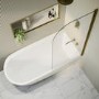 Freestanding Shower Bath Single Ended Right Hand Corner with Brass Bath Screen 1650 x 800mm - Amaro