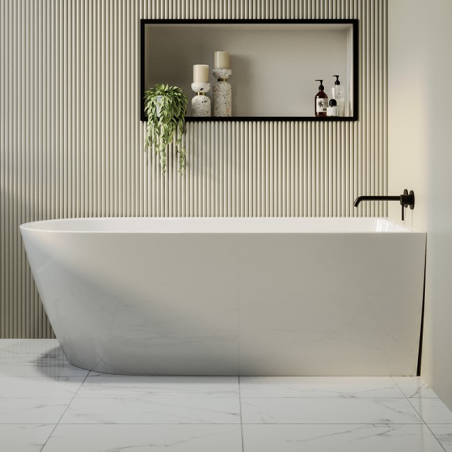 Freestanding Single Ended Right Hand Corner Bath 1650 x 800mm - Amaro