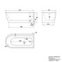 Freestanding Single Ended Right Hand Corner Bath 1650 x 800mm - Amaro