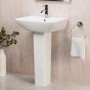 Chrome Freestanding Right Hand Shower Bath Suite with Toilet and Basin - Amaro