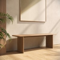 Large Oak Hallway Bench - Seats 3 - Mia