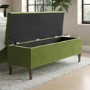 Ottoman Storage Blanket Box in Olive Green Velvet - Amara