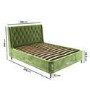 Olive Green Velvet King Size Ottoman Bed with Blanket Box - Amara