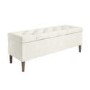 Ottoman Storage Blanket Box in Cream Fabric - Amara