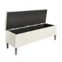 Cream Fabric King Size Ottoman Bed with Blanket Box - Amara