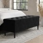 Ottoman Storage Blanket Box in Black Velvet - Amara