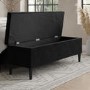 Black Velvet King Size Ottoman Bed with Blanket Box - Amara