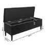 Cushioned Ottoman Storage Bench in Black Velvet - Amara