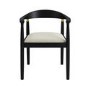 Set of 4 Brass Detail Black Carver Dining Chairs - Anders