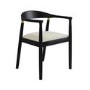 Set of 4 Brass Detail Black Carver Dining Chairs - Anders