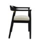 Set of 4 Brass Detail Black Carver Dining Chairs - Anders