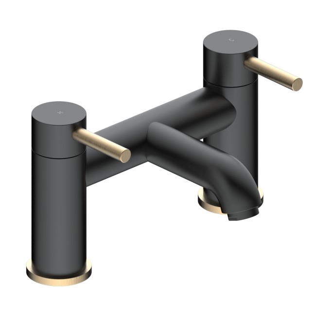 Black & Brass Bath Mixer - Arissa