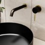 Black & Brass Wall Mounted Basin Mixer Tap - Arissa