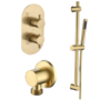 Brushed Brass  Single  Outlet Thermostatic Mixer Shower Set with Hand Shower - Arissa