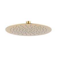 250mm Brushed Brass Round Rainfall Shower Head - Arissa