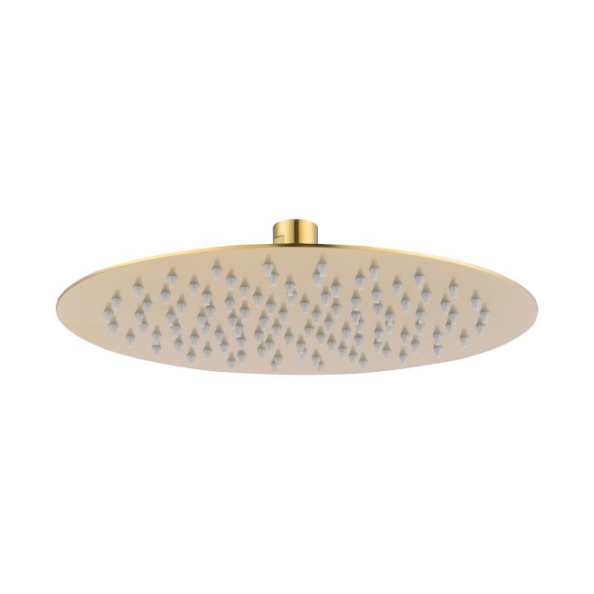 250mm Brushed Brass Round Rainfall Shower Head - Arissa