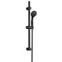 Black Thermostatic Round Bar Mixer Shower Set with Slide Rail Kit - Arissa