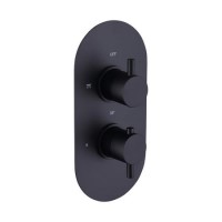 Black 2 Outlet Concealed Thermostatic Shower Valve with Dual Control - Arissa