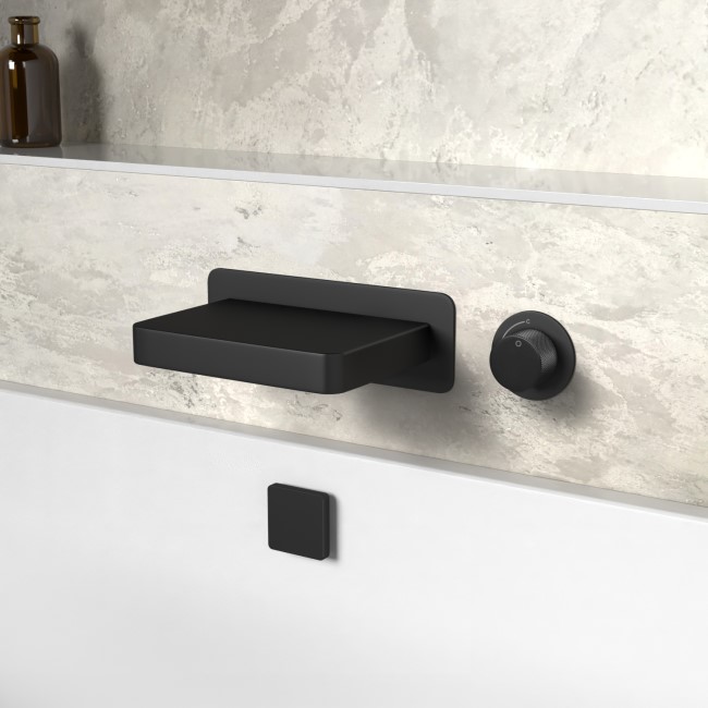 Black Wall Mounted Bath Mixer Tap - Zanda