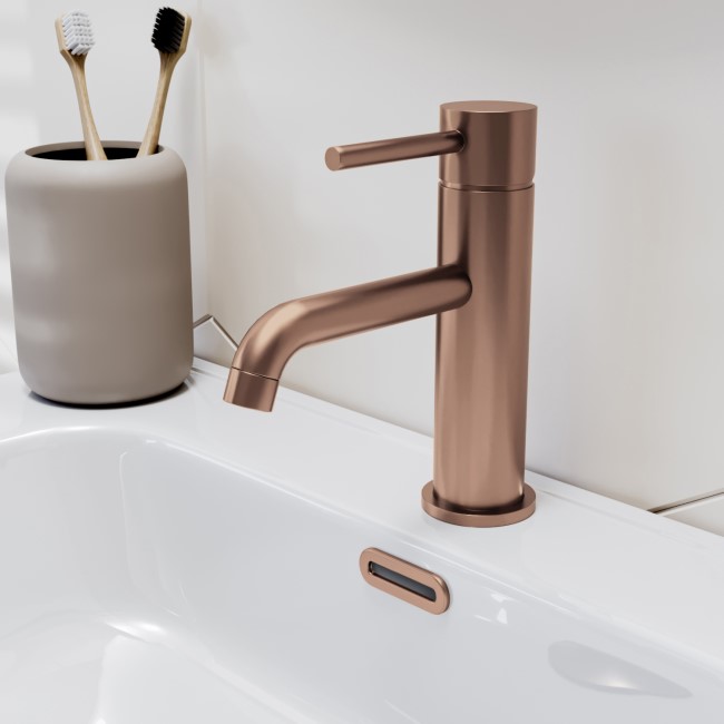 Brushed Bronze Cloakroom Mono Basin Mixer Tap - Arissa