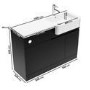 1100mm Black Right Hand Toilet and Sink Unit with Chrome Fittings - Unit & Basin Only - Bali