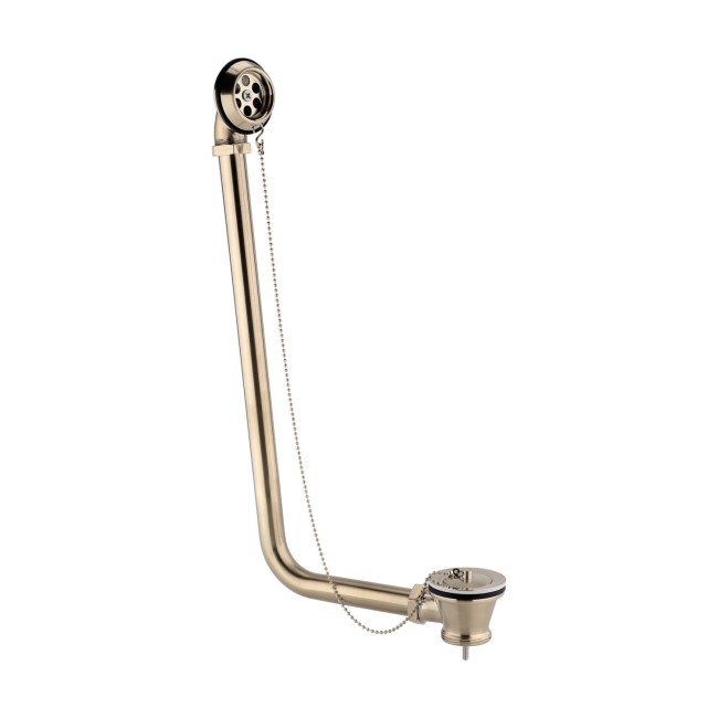 Brushed Brass Traditional Exposed Bath Waste & Overflow - Park Royal