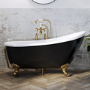 Brushed Brass Traditional Exposed Bath Waste & Overflow - Park Royal