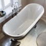 Black Freestanding Single Ended Roll Top Slipper Bath with Chrome Feet 1615 x 690mm - Bowland