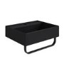 Matt Black Square Wall Hung Basin with Black Rack 497mm - Bowen