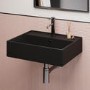 Matt Black Square Wall Hung Basin 497mm - Bowen