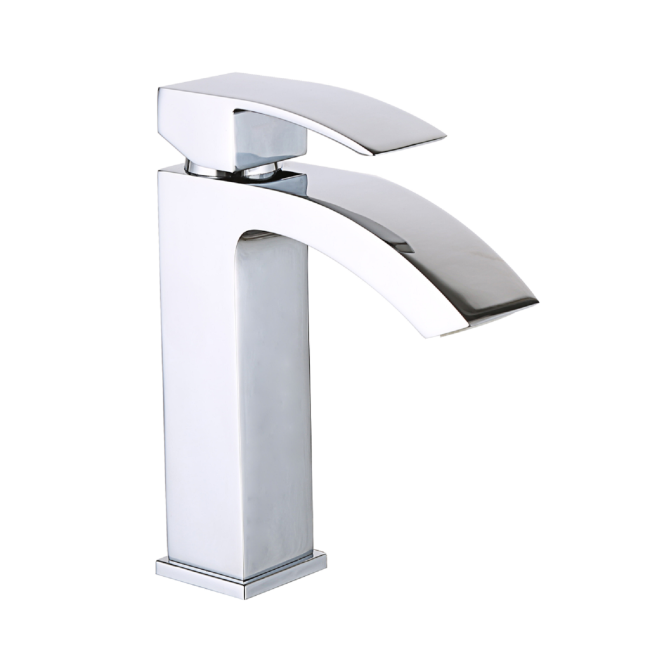 Chrome Mono Basin Mixer Tap - Wave