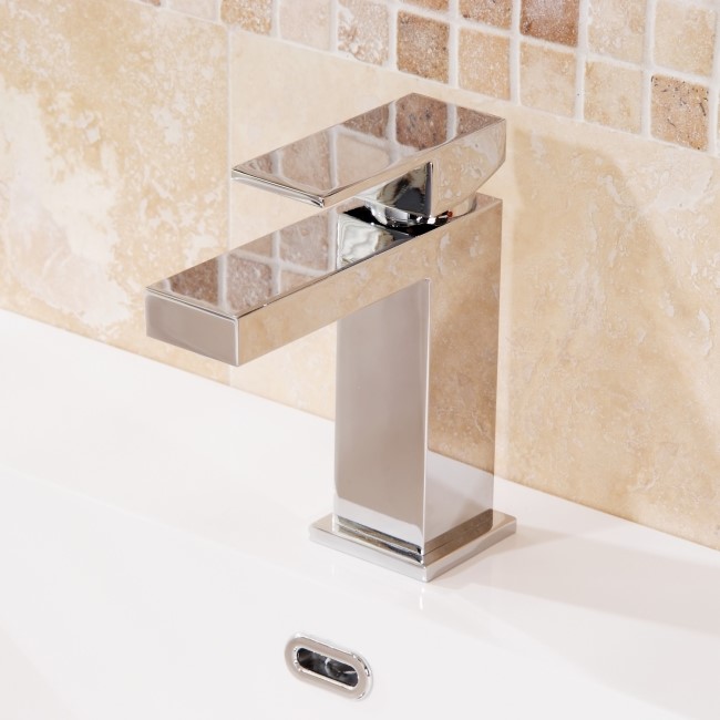 Chrome Mono Basin Mixer Tap - Cube