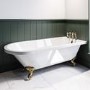 Freestanding Single Ended Bath with Brushed Brass Feet 1670 x 740mm - Park Royal