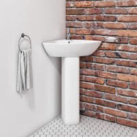 Corner Cloakroom Full Pedestal Basin 450mm - Palma