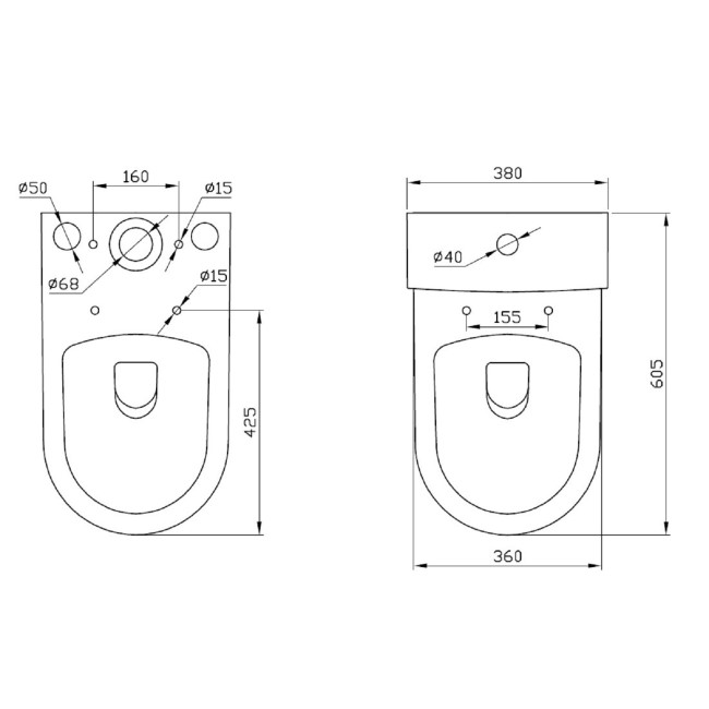 Close Coupled Short Projection Toilet with Soft Close Seat - Portland