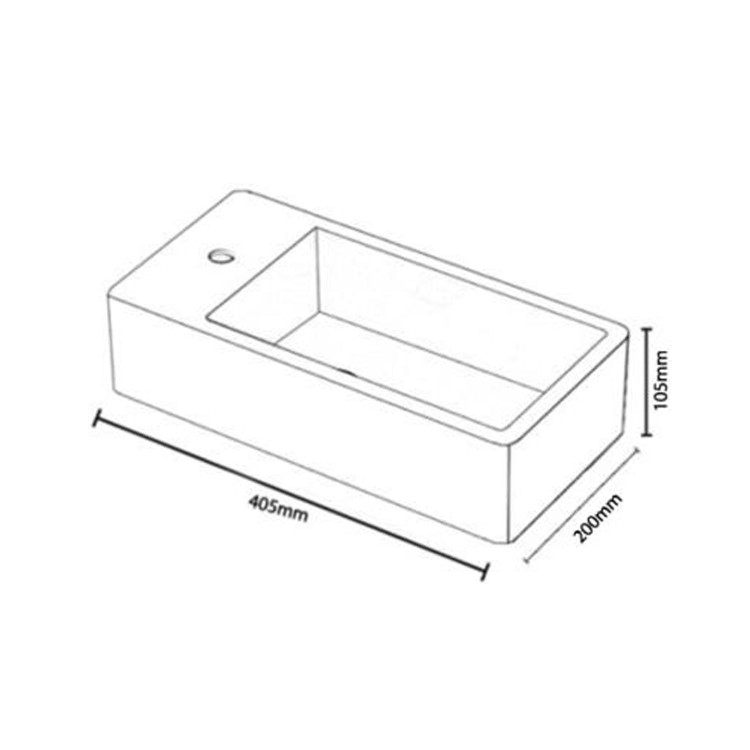 Cloakroom Wall Hung Basin Left Hand 405mm - Detroit