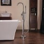 Chrome Mixer Shower with Freestanding Bath and Basin Tap Set - Arissa