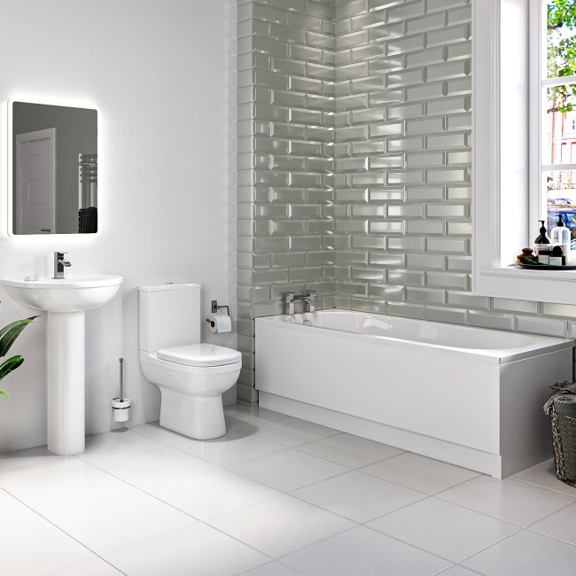 Single Ended 1500mm Bath Suite with Toilet Basin and Panels - Alton