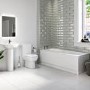 1600mm Straight Bath Suite with Toilet Basin & Panels - Addison